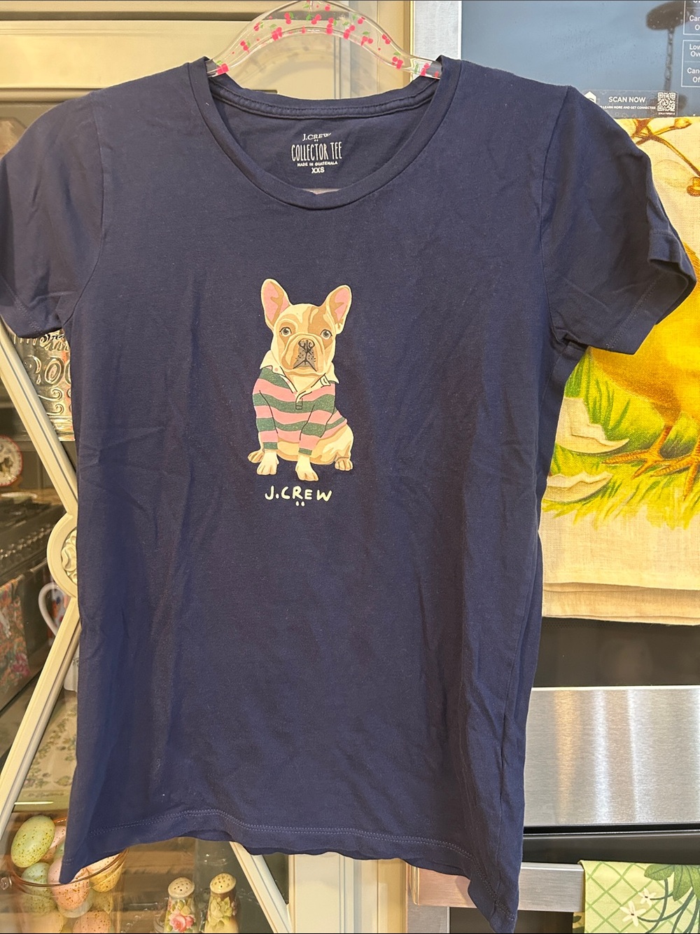 J. Crew Navy Graphic Tee Frenchie French Bulldog XXS